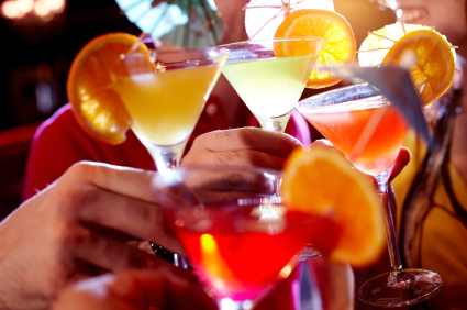 Let's Party! colorful drink glasses being toasted