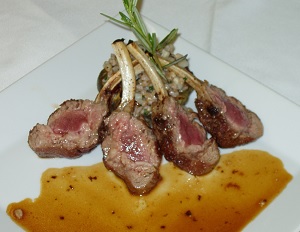 Frenched Lamb Chops Frenched Lamb chops on a platter