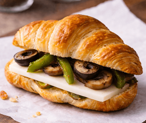 Garden vegetable on mini croissant